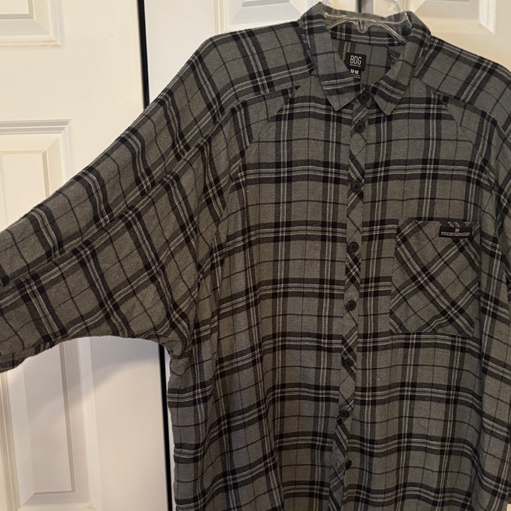 BDG Urban Outfitters Black and Gray Checkered Button Down Shirt - Picture 4 of 9